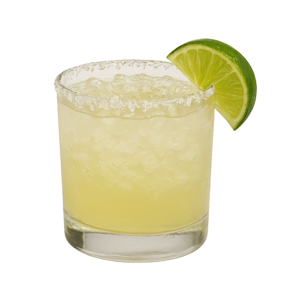 Refreshing Lime Margarita Cocktail in a Glass with Ice png