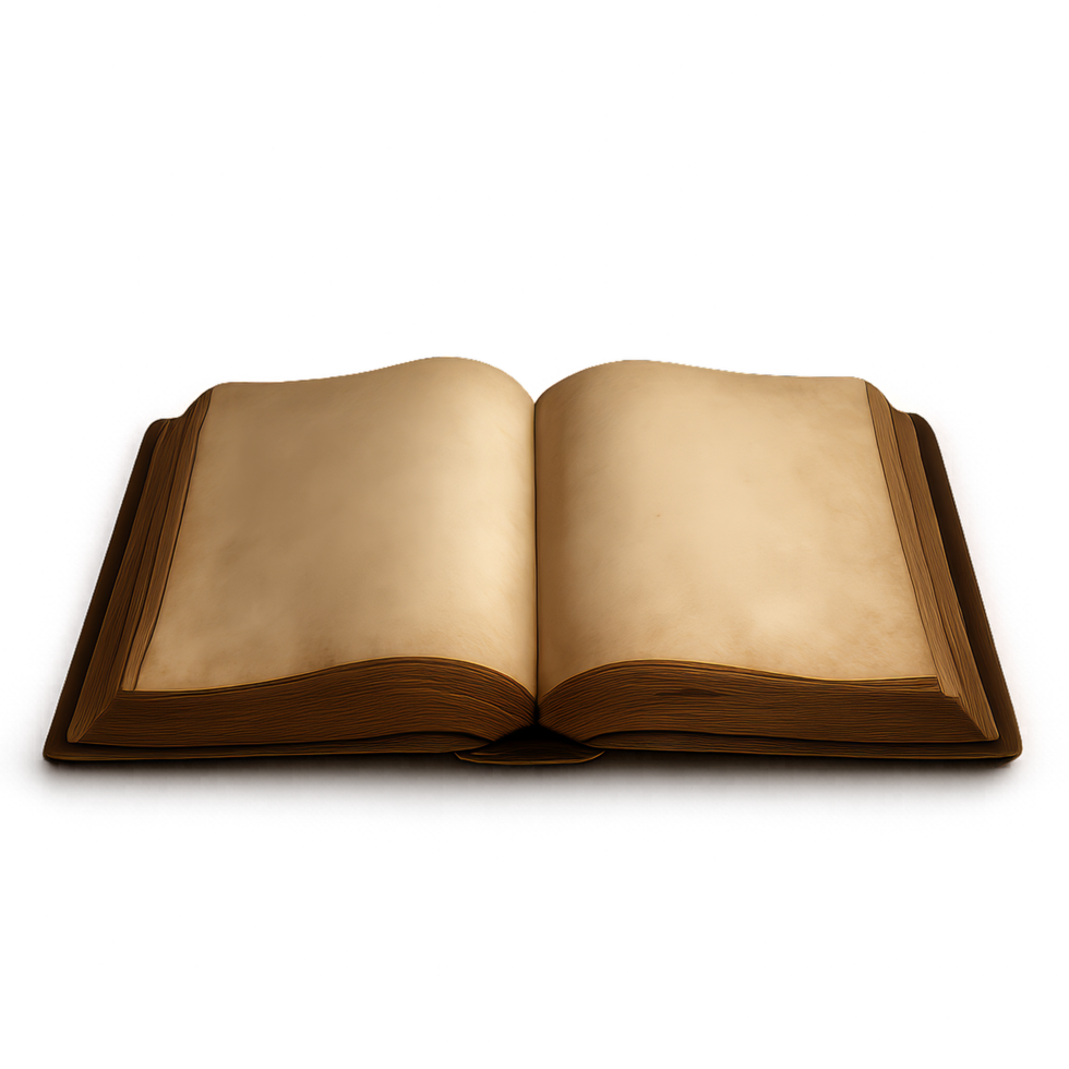 Aged Bible with Simple Design and Beautiful Illumination png