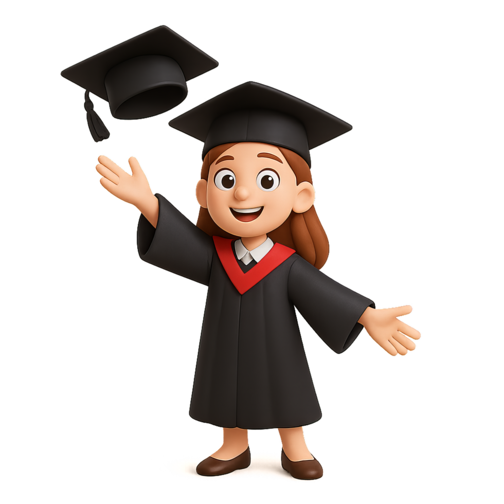 Happy Graduate Celebrating Achievement with Joyful Gesture png