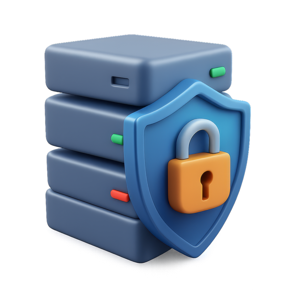 Secure Server Shield with Encryption Lock for Data Protection png