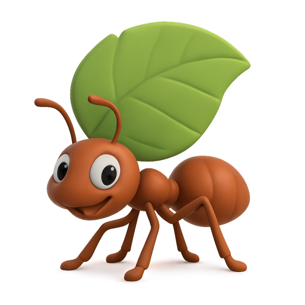 Leafcutter Ant Character Embarks on a Playful Adventure in Nature png