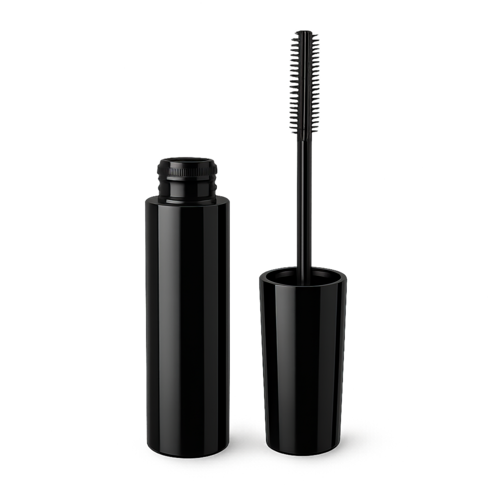 Black Mascara Wand and Tube with Minimalist Design for Beauty png