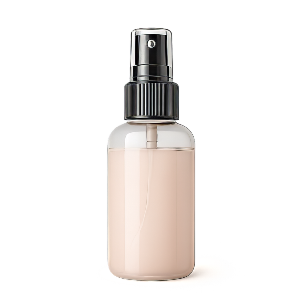 Simple 3D Spray Bottle with Transparent Liquid and Elegant Design png