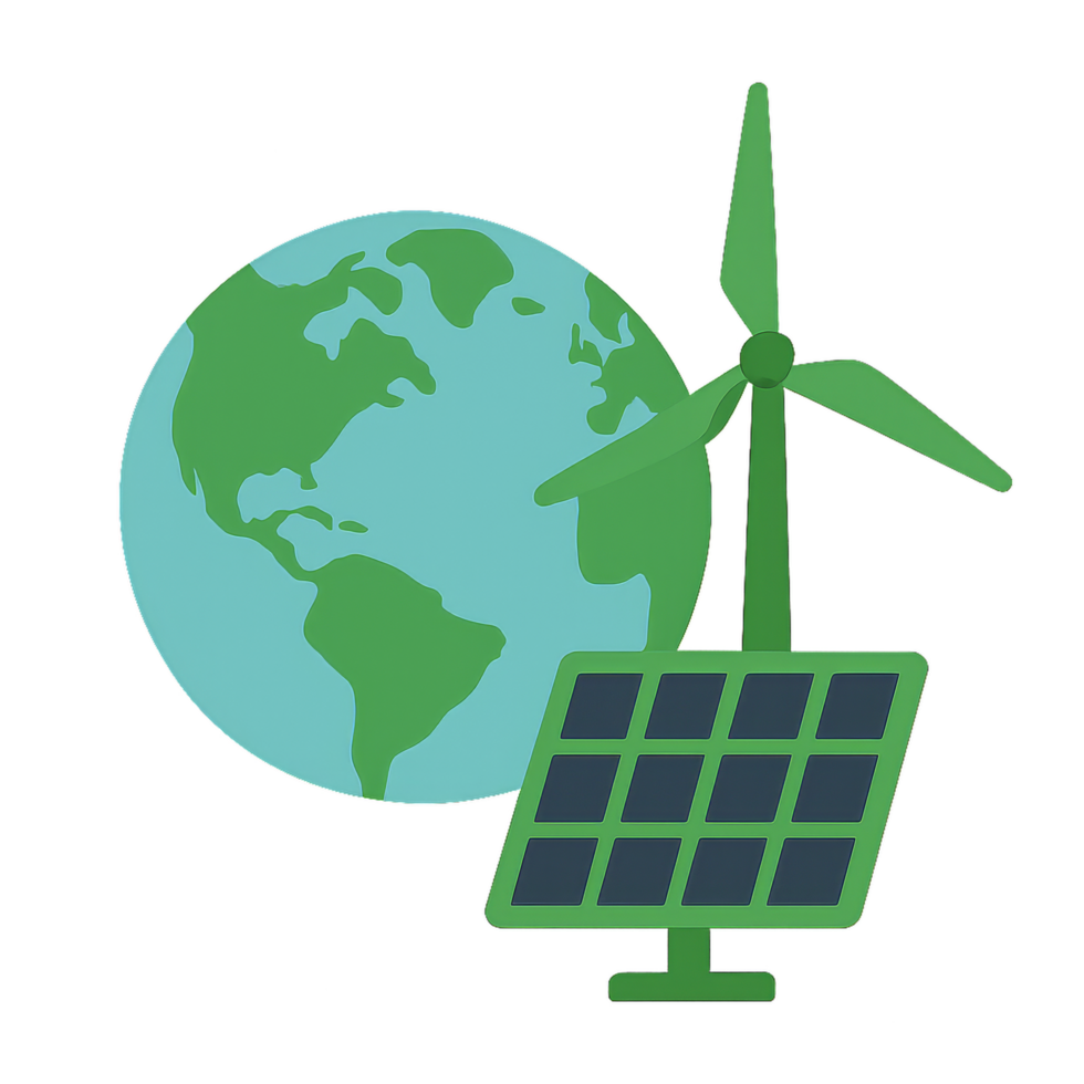Green Energy Solutions for a Sustainable World Illustration png