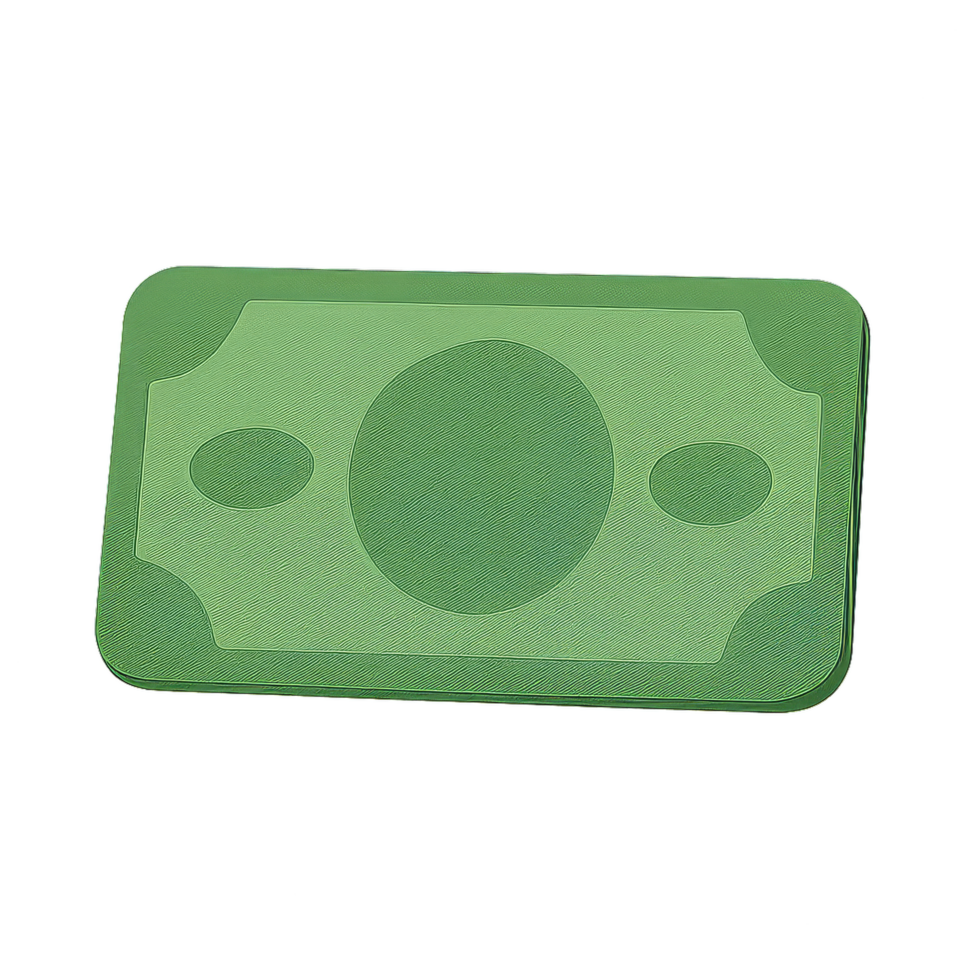 Minimalist Banknote Design in Simple Green Hue png