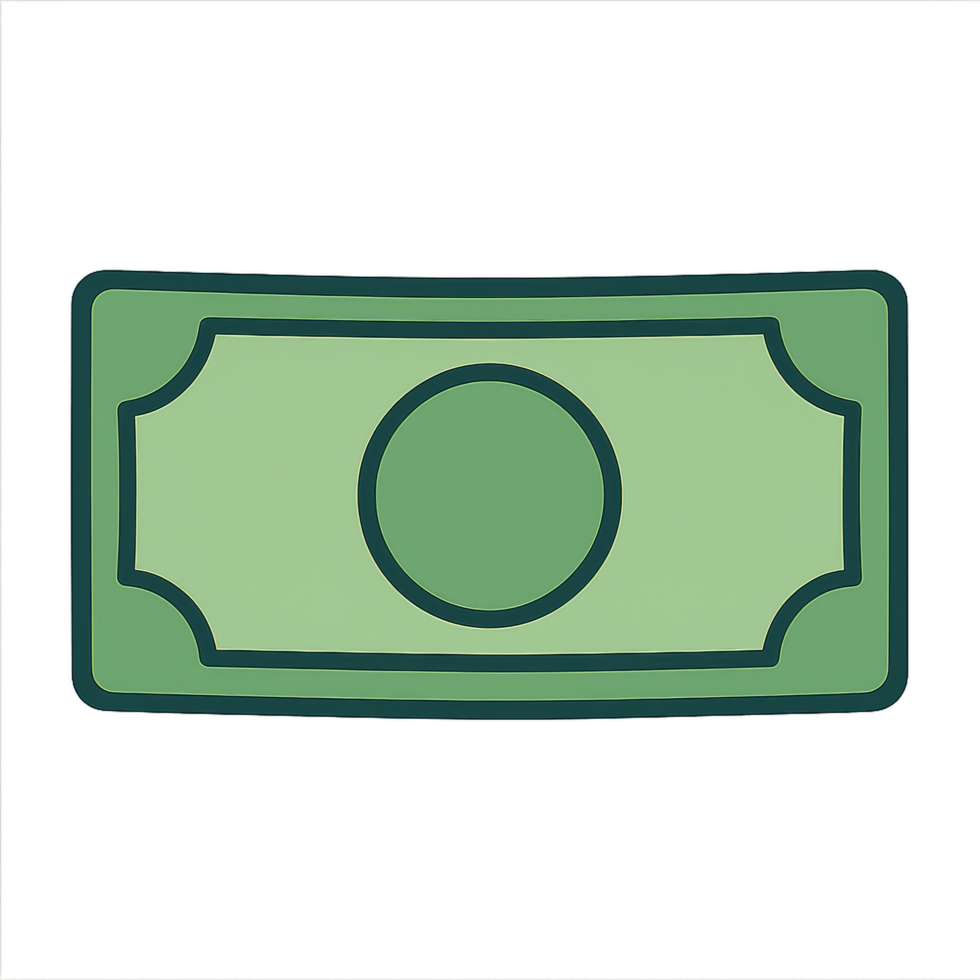 Flat Cartoon Style Simple Money Bill Illustration for Graphics png