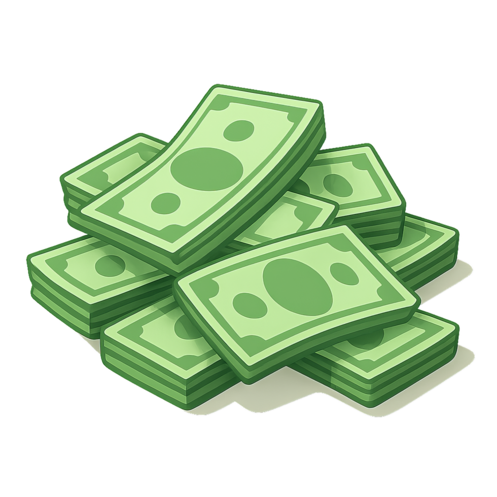 Colorful Cartoon Money Pile Illustration for Creative Projects png
