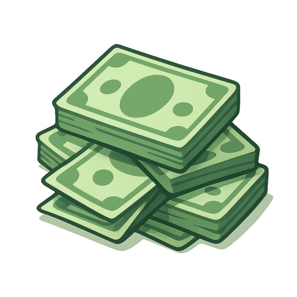 Cartoon Pile of Money in a Simple Style for Creative Use png