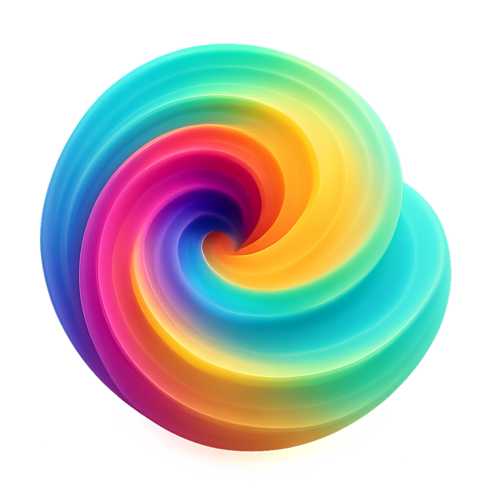 Colorful Spiral Wave Design with Smooth Gradient Patterns png
