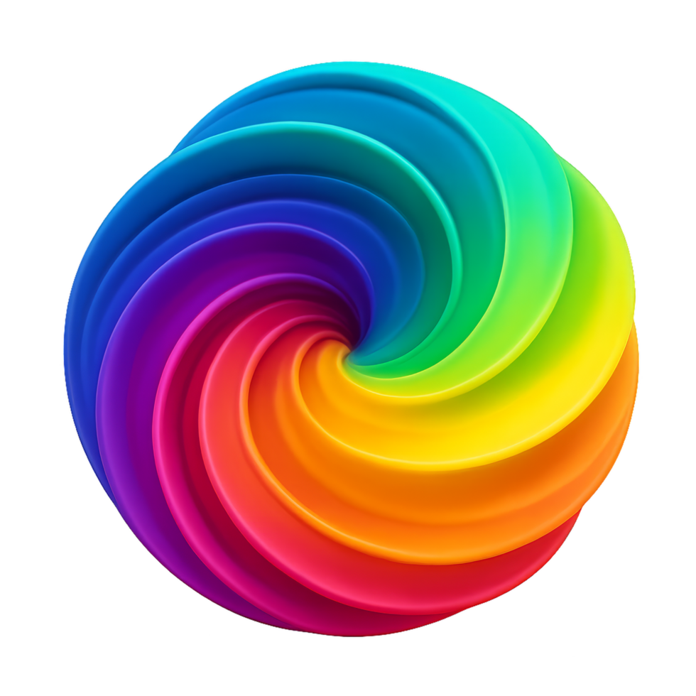 Colorful Spiral Wave Design with Smooth Curves and Modern Aesthetic png
