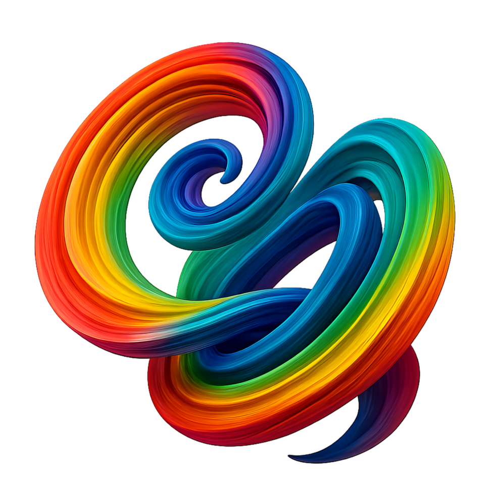 Colorful Abstract Spirals With Fluid Lines and Vibrant Shades png