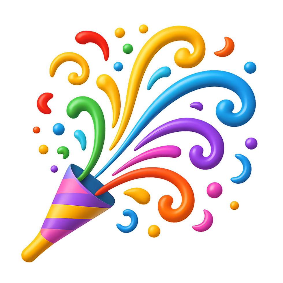 Colorful Confetti Explosion for Birthday Celebration Decoration png