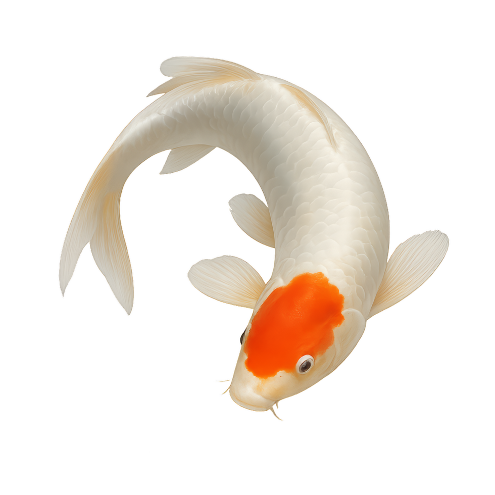 Koi Fish Swimming Gracefully Tranquil Waters png