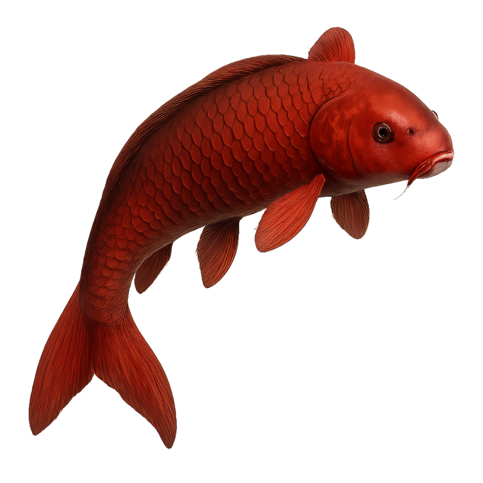 Graceful Koi Fish Swimming in Clear Water with Simple Background png