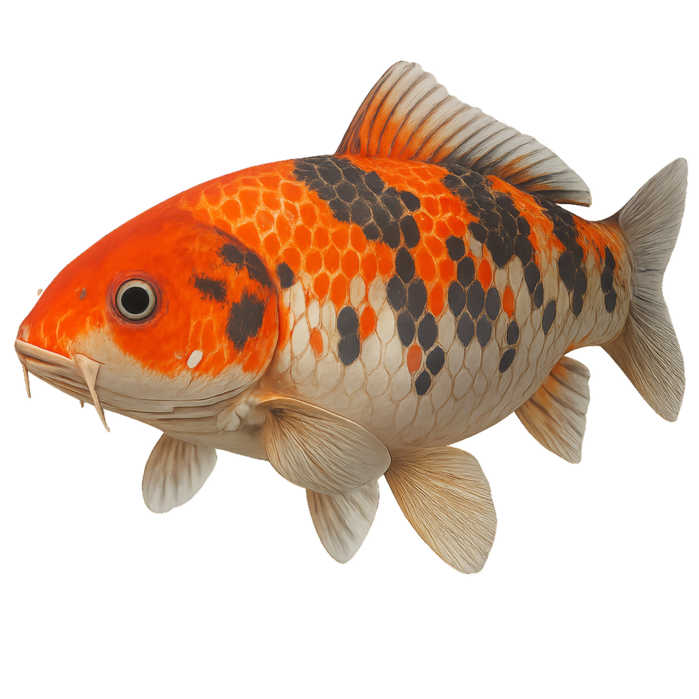 Intricate Koi Fish Swimming in a Calm Clear Water Environment png