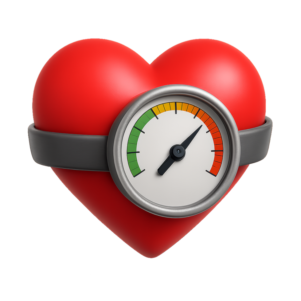 Simple Heart Gauge with Colorful Measurement Indicators and Strap png