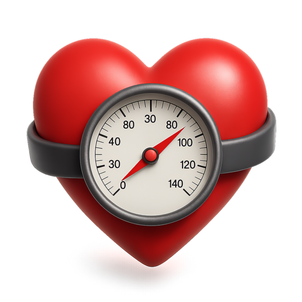 Heart Gauge Concept with Red Heart Shape and Simple Design png