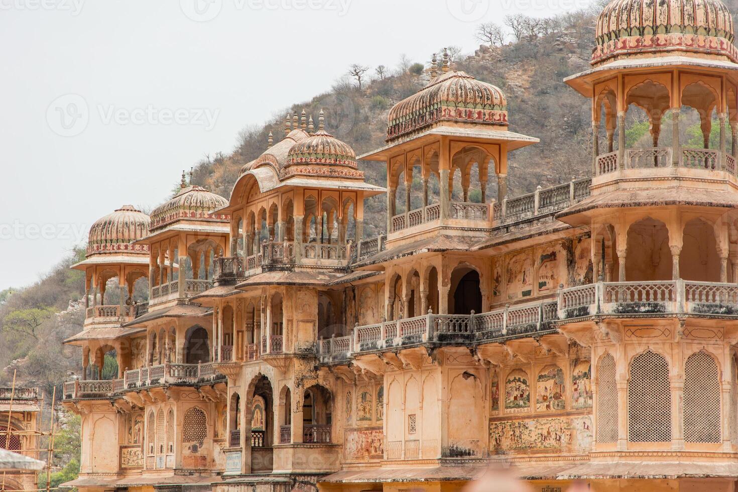 Galta Ji Temple, Jaipur, India, showing ancient architecture and colorful details photo