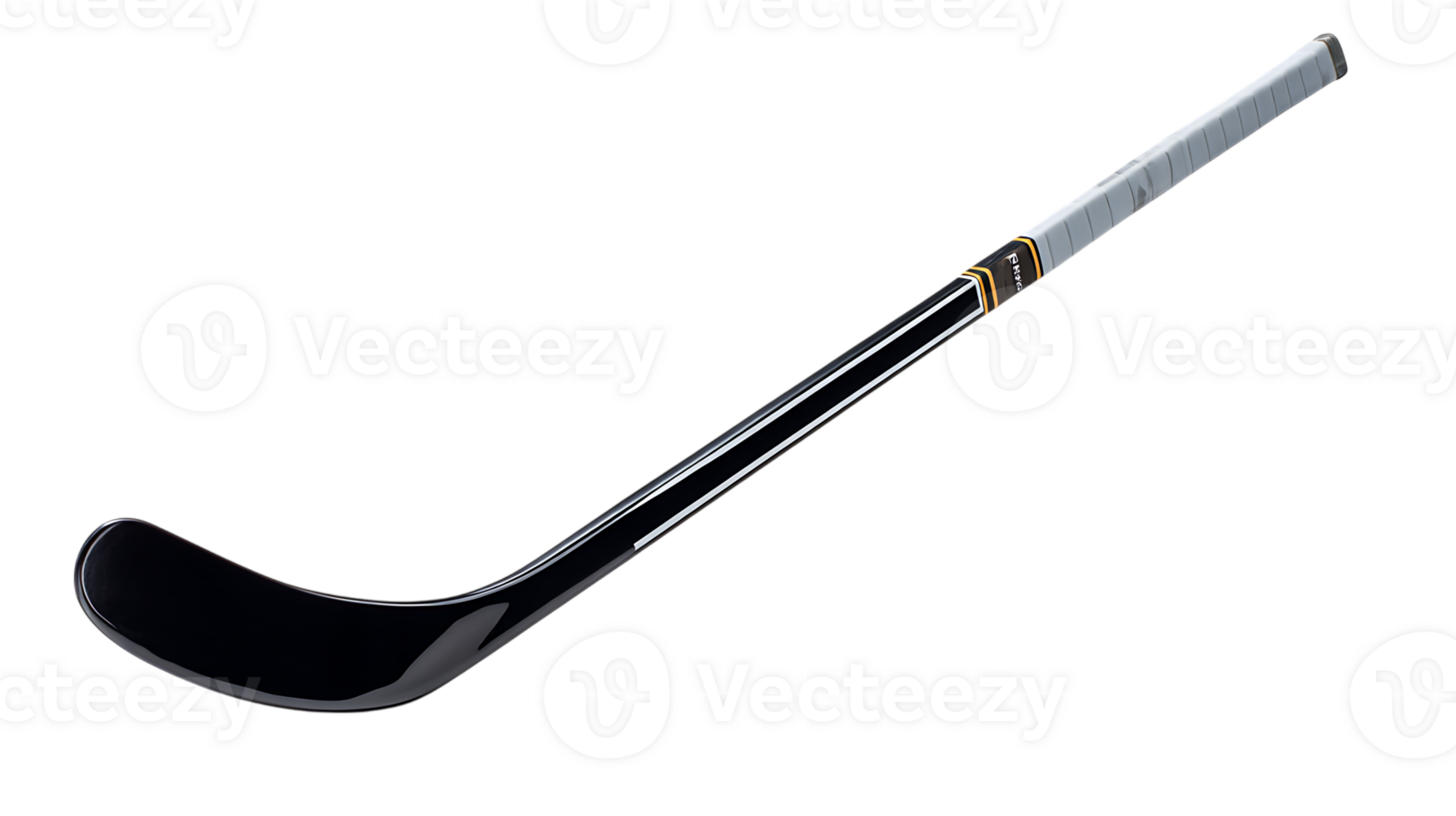 Black and grey hockey stick isolated on transparent background png