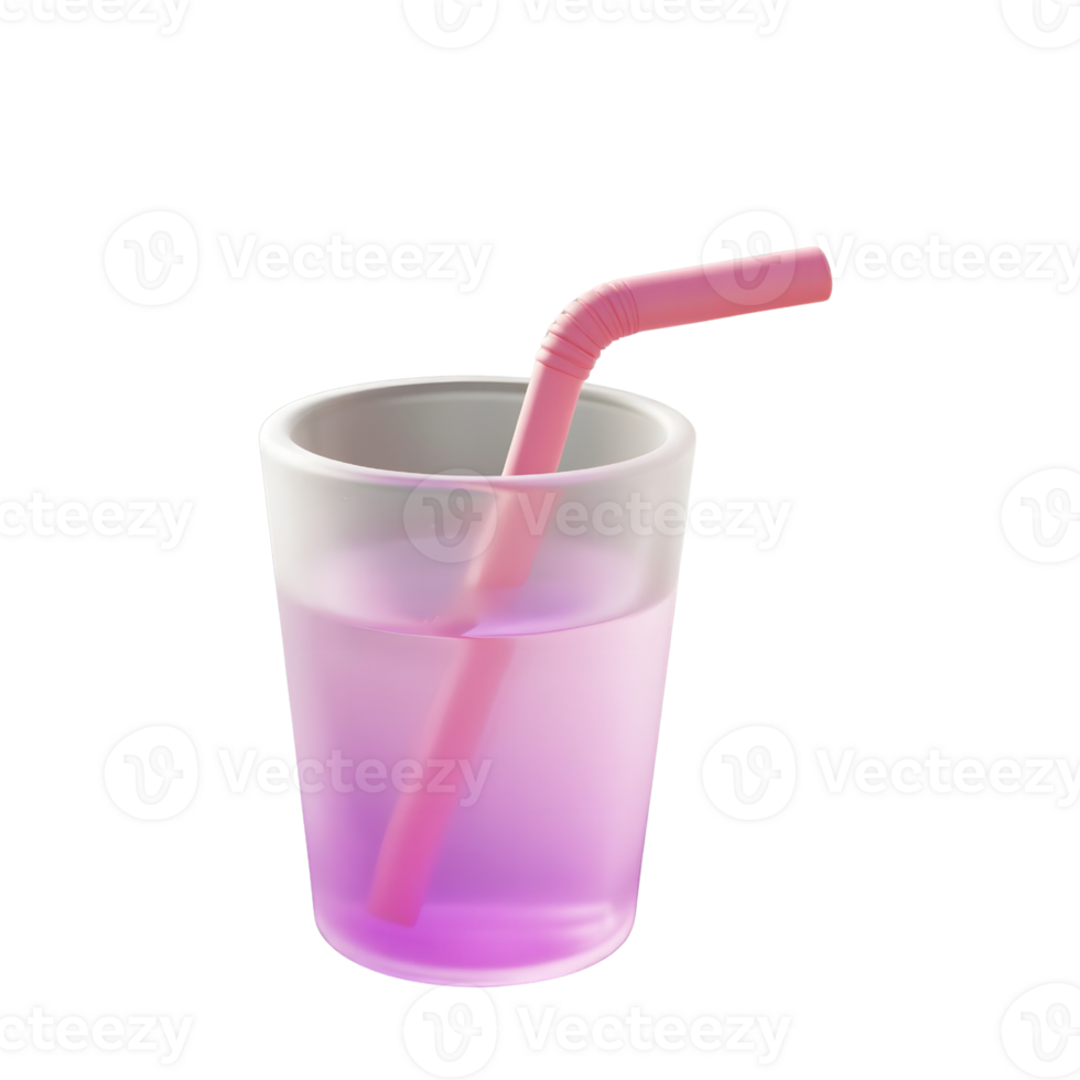 Glass of juice with straw isolated on transparent background png