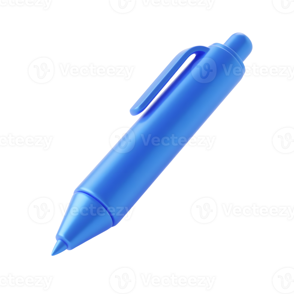 Blue pen isolated on transparent background png