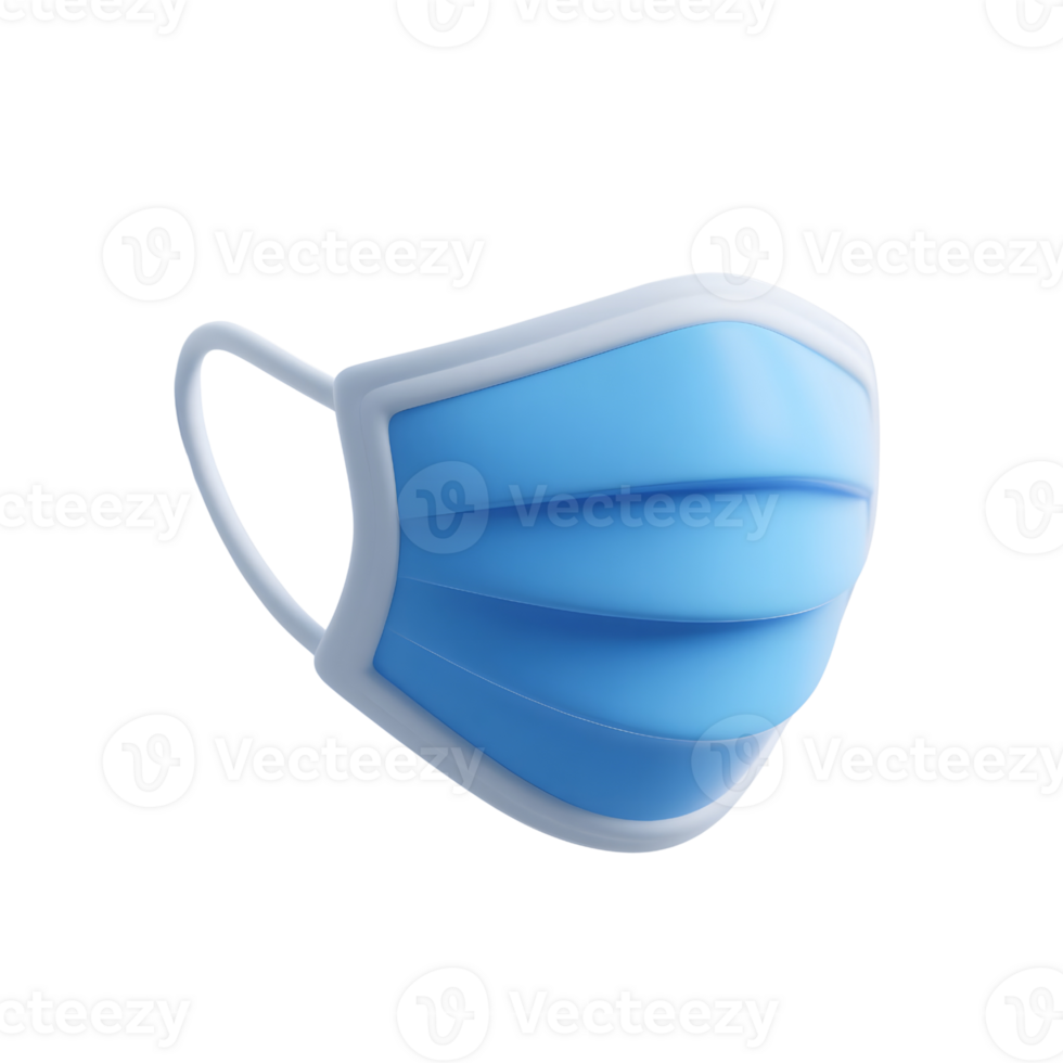 Surgical face mask isolated on transparent background png