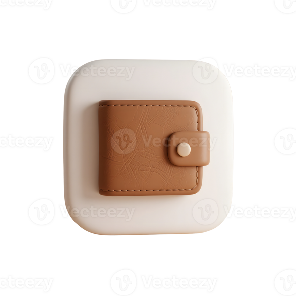 Brown leather wallet isolated on transparent background png