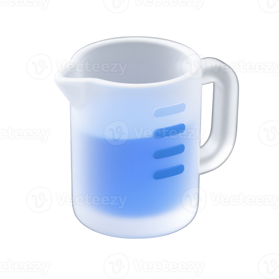 Measuring cup with blue liquid isolated on transparent background png