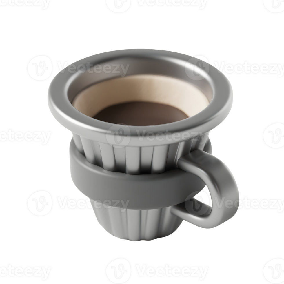 Coffee cup with handle isolated on transparent background png