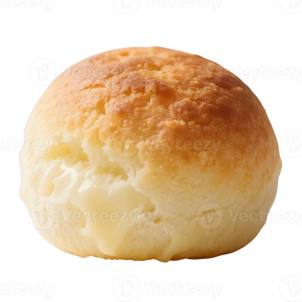 Cream bun a sweet dessert pastry isolated on transparent background png
