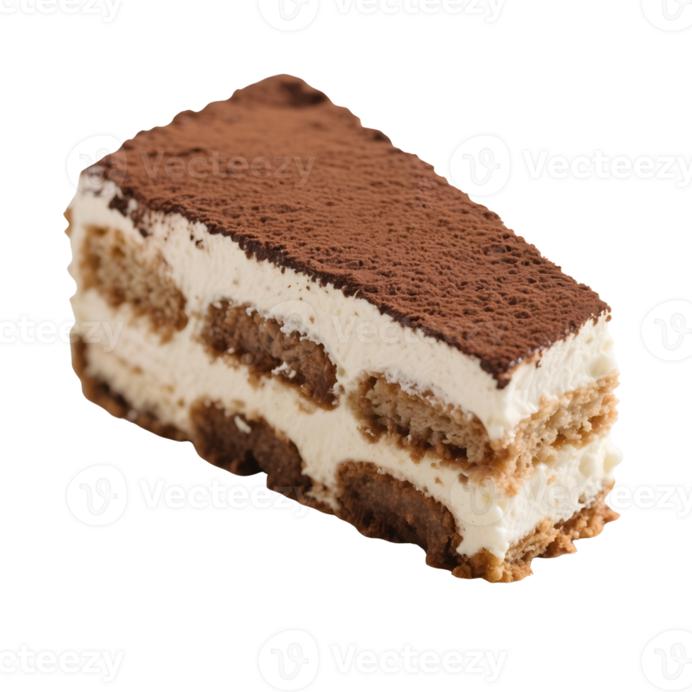 Slice of delicious tiramisu isolated on transparent background png
