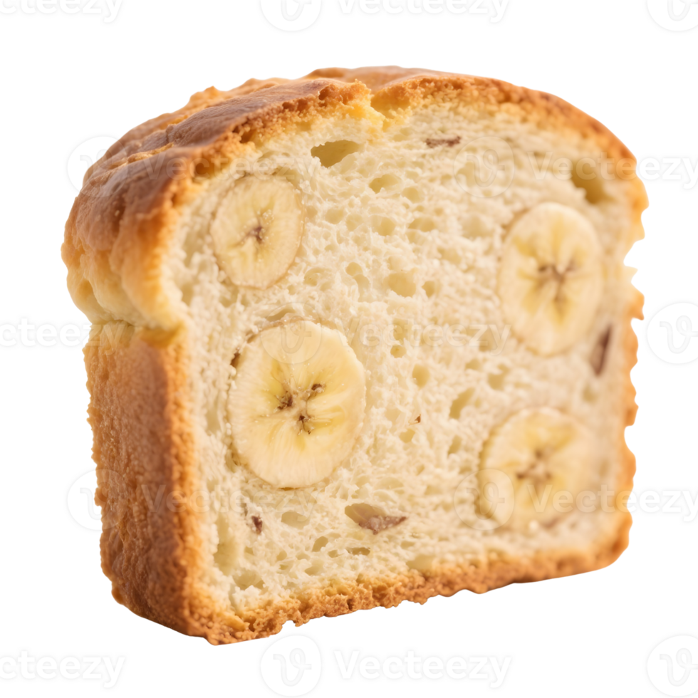 Slice of banana bread isolated on transparent background png