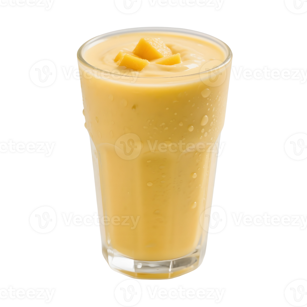 Glass of mango smoothie isolated on transparent background png