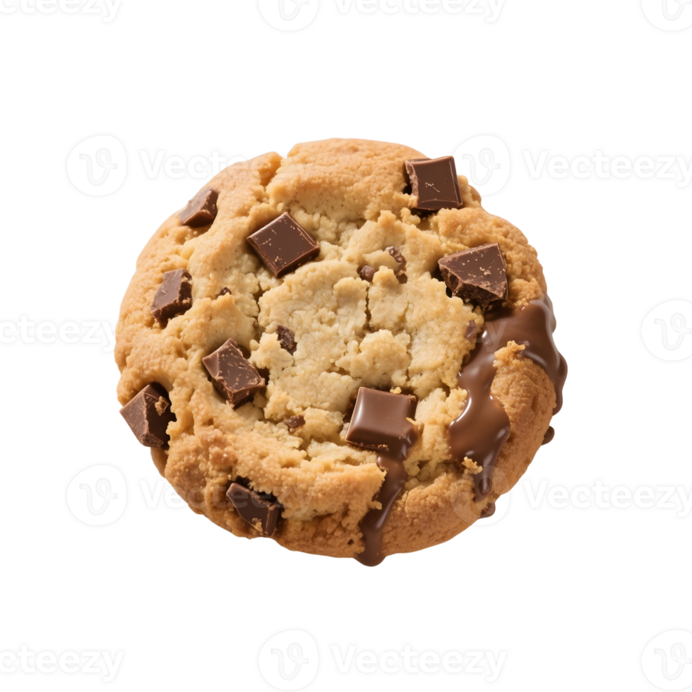 Chocolate chip cookie isolated on transparent background png