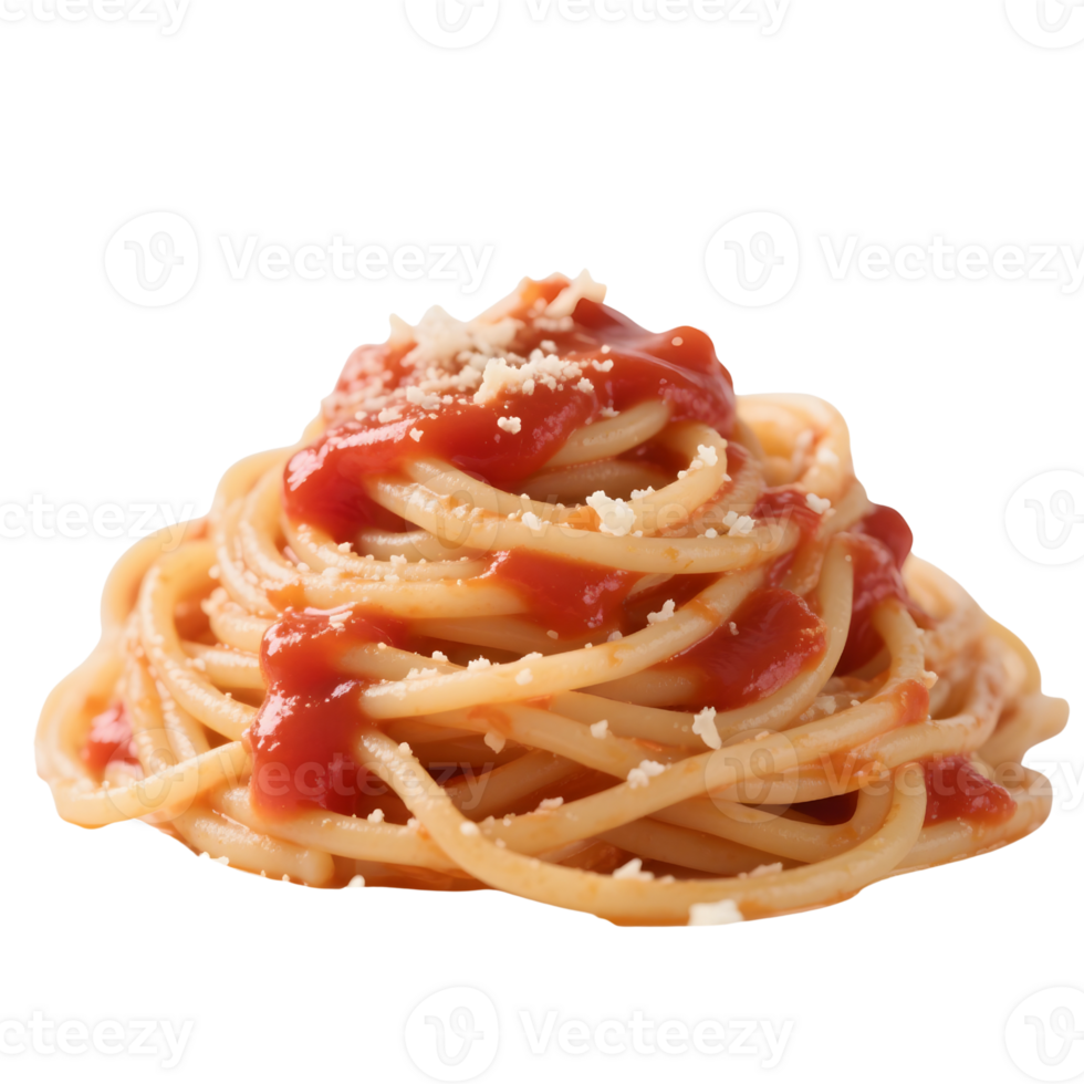 Spaghetti with tomato sauce isolated on transparent background png