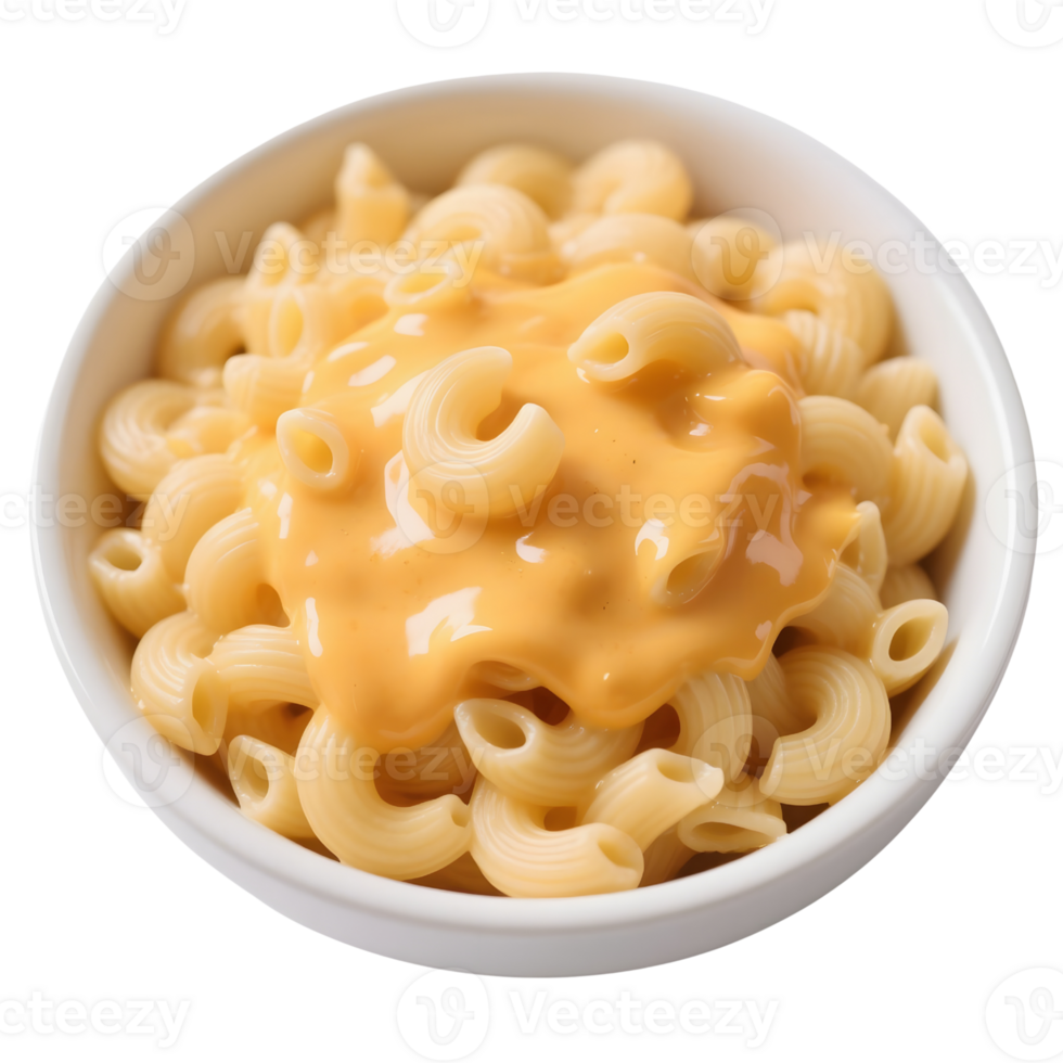 Macaroni and cheese in a bowl isolated on transparent background png