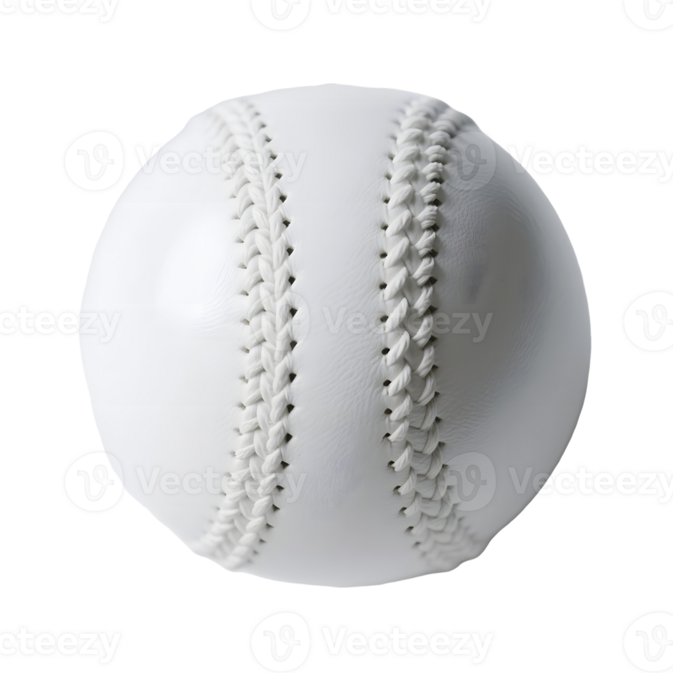 A white baseball with detailed stitching isolated on transparent background png