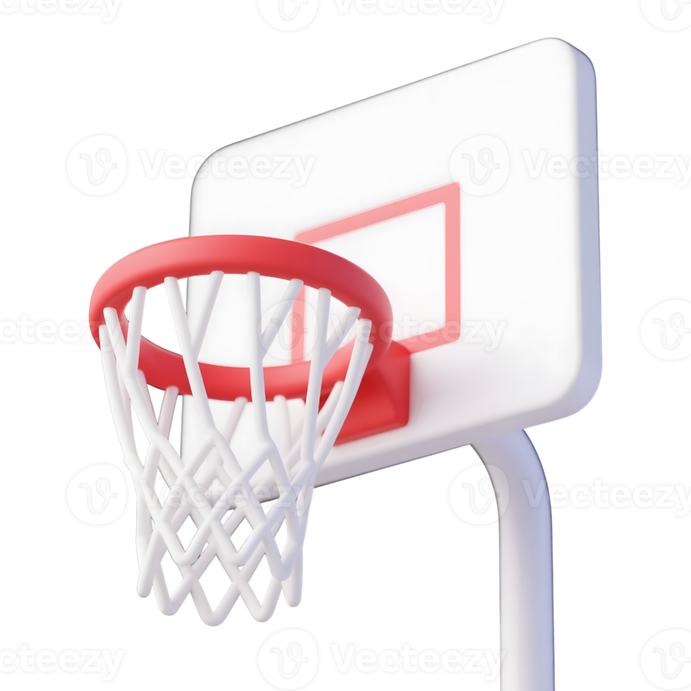 Close up of a basketball hoop isolated on transparent background png