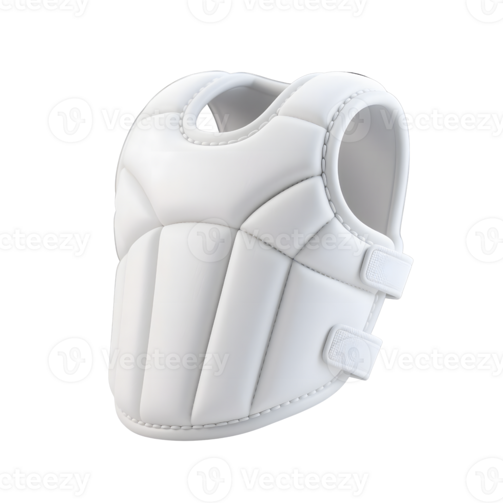 White chest protector for martial arts isolated on transparent background png