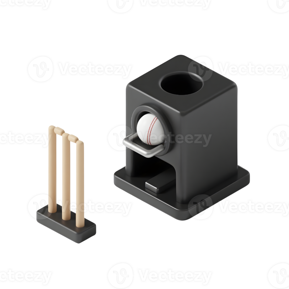 Cricket ball and wicket isolated on transparent background for sport png