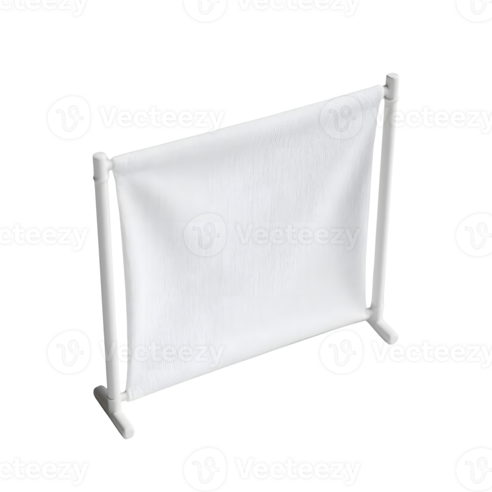 White photography backdrop screen isolated on transparent background studio shot png