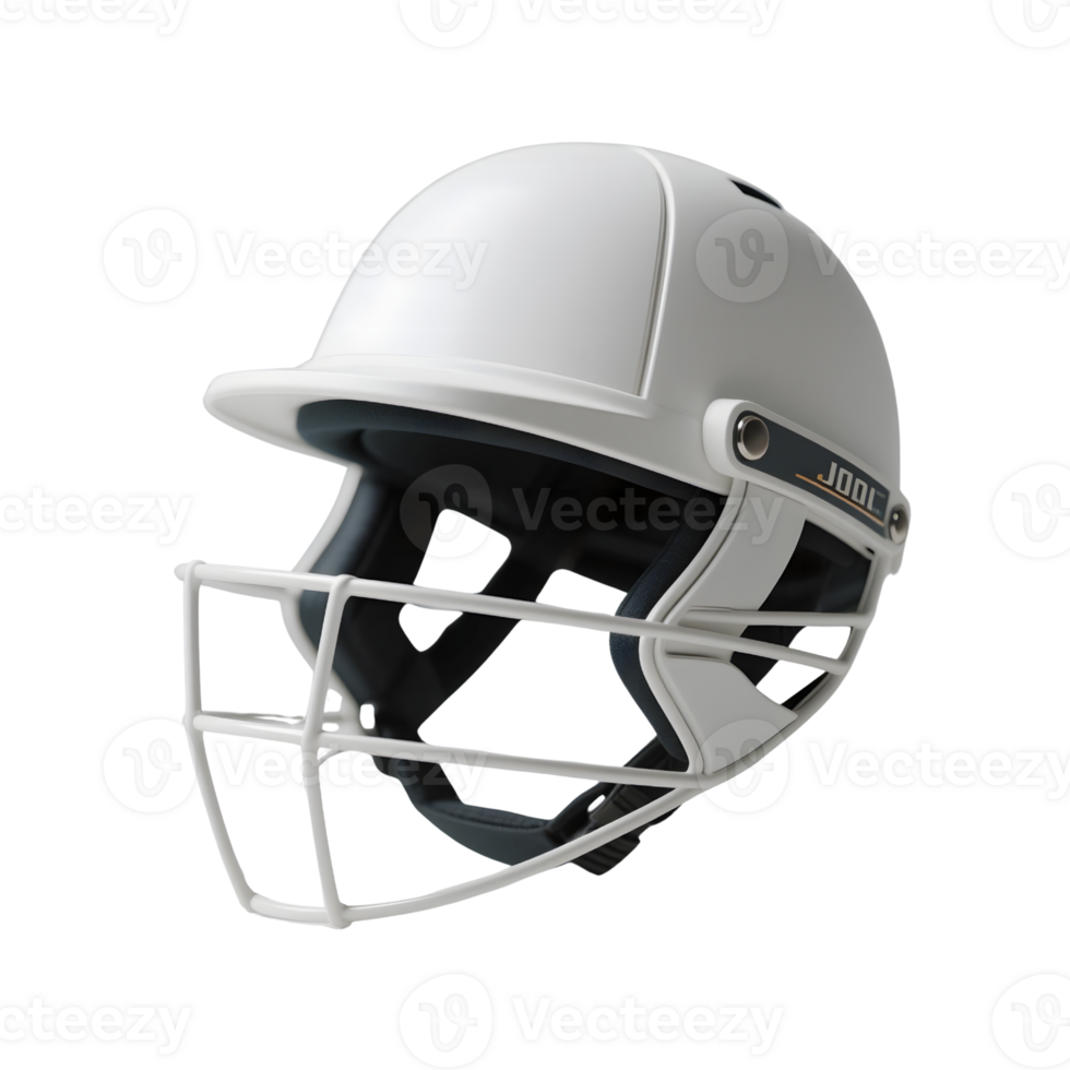 White cricket helmet isolated on transparent background for design use png