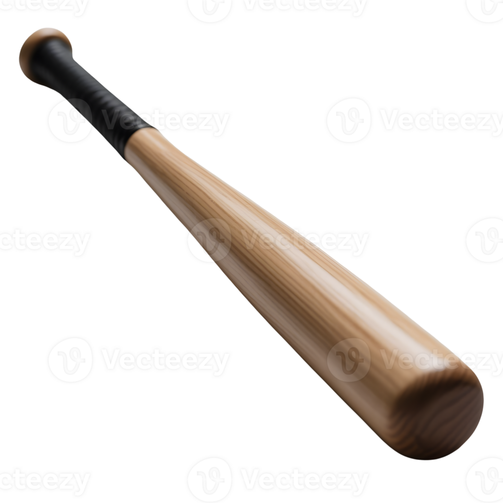 Wooden baseball bat isolated on transparent background for sports game png