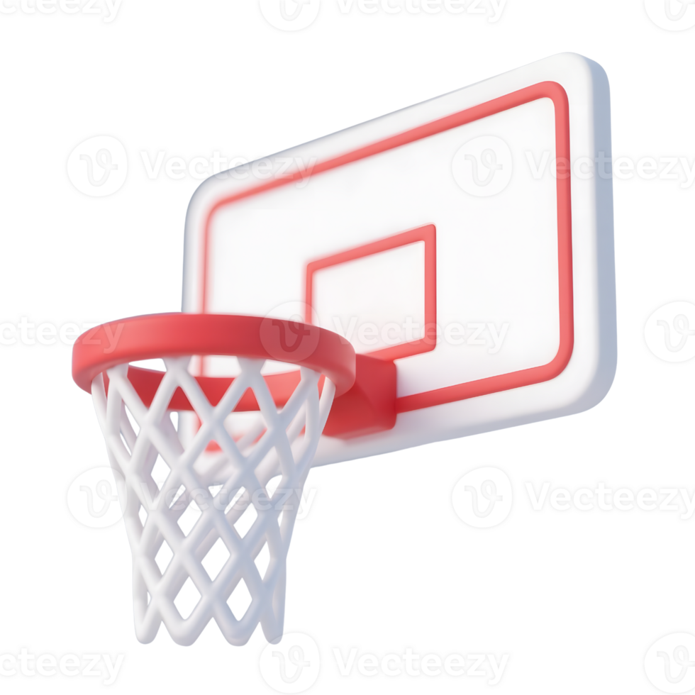 Basketball hoop with net isolated on transparent background png