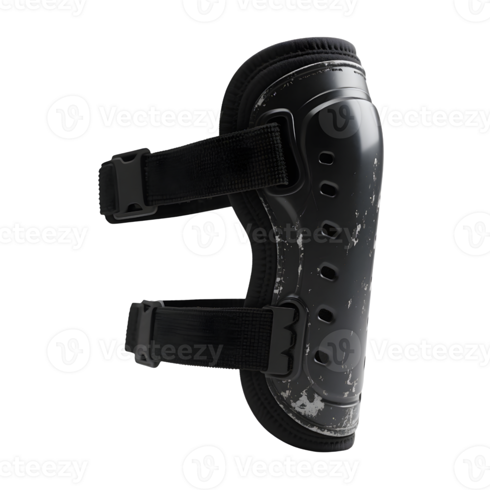 Black shin pad isolated on transparent background for sports protection png