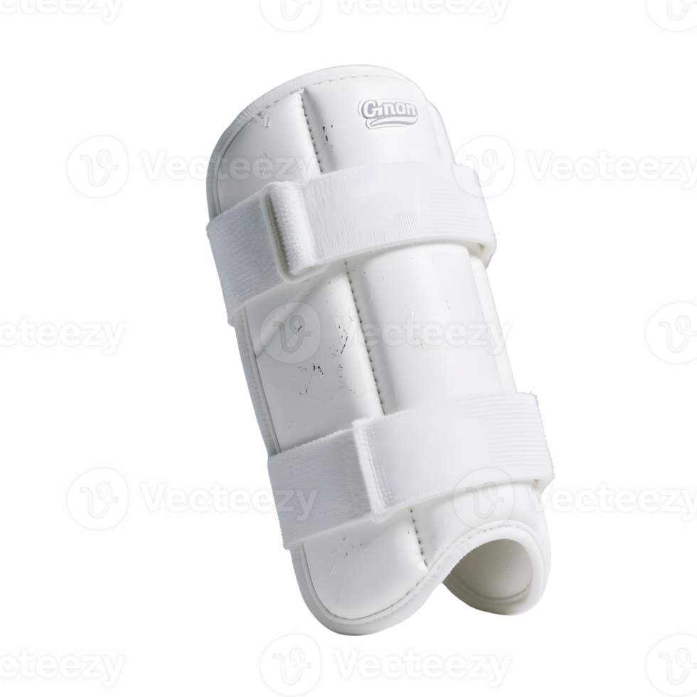 White cricket leg guard pad isolated on transparent background png