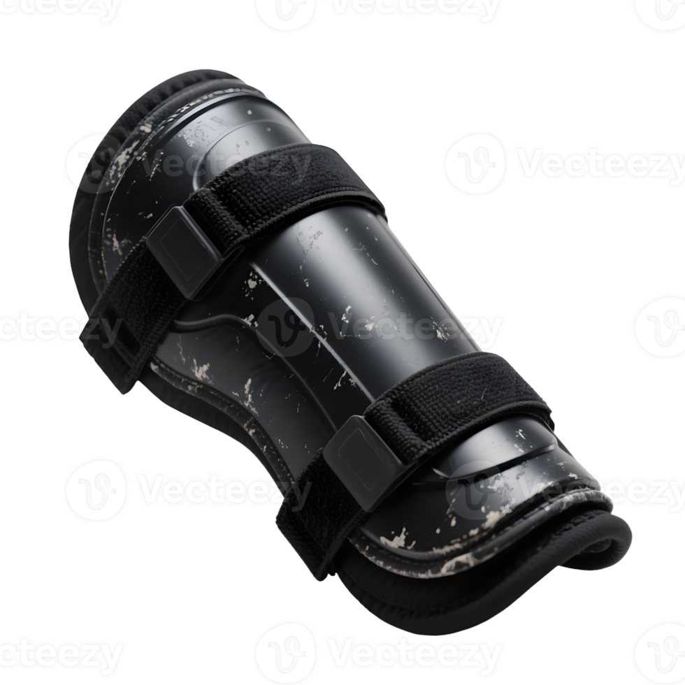 Black shin guard isolated on transparent background for leg protection png