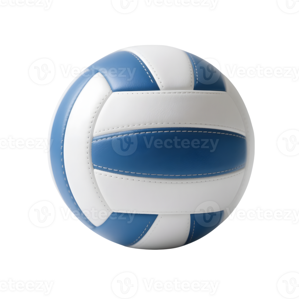 Blue and white volleyball isolated on transparent background png