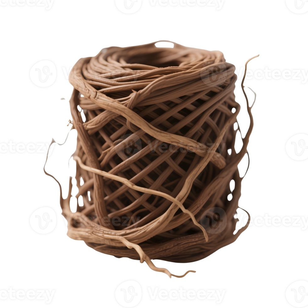 Ball of brown twine isolated on transparent background png