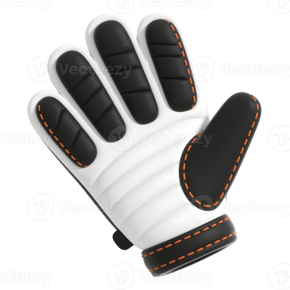 White and black baseball glove isolated on transparent background png